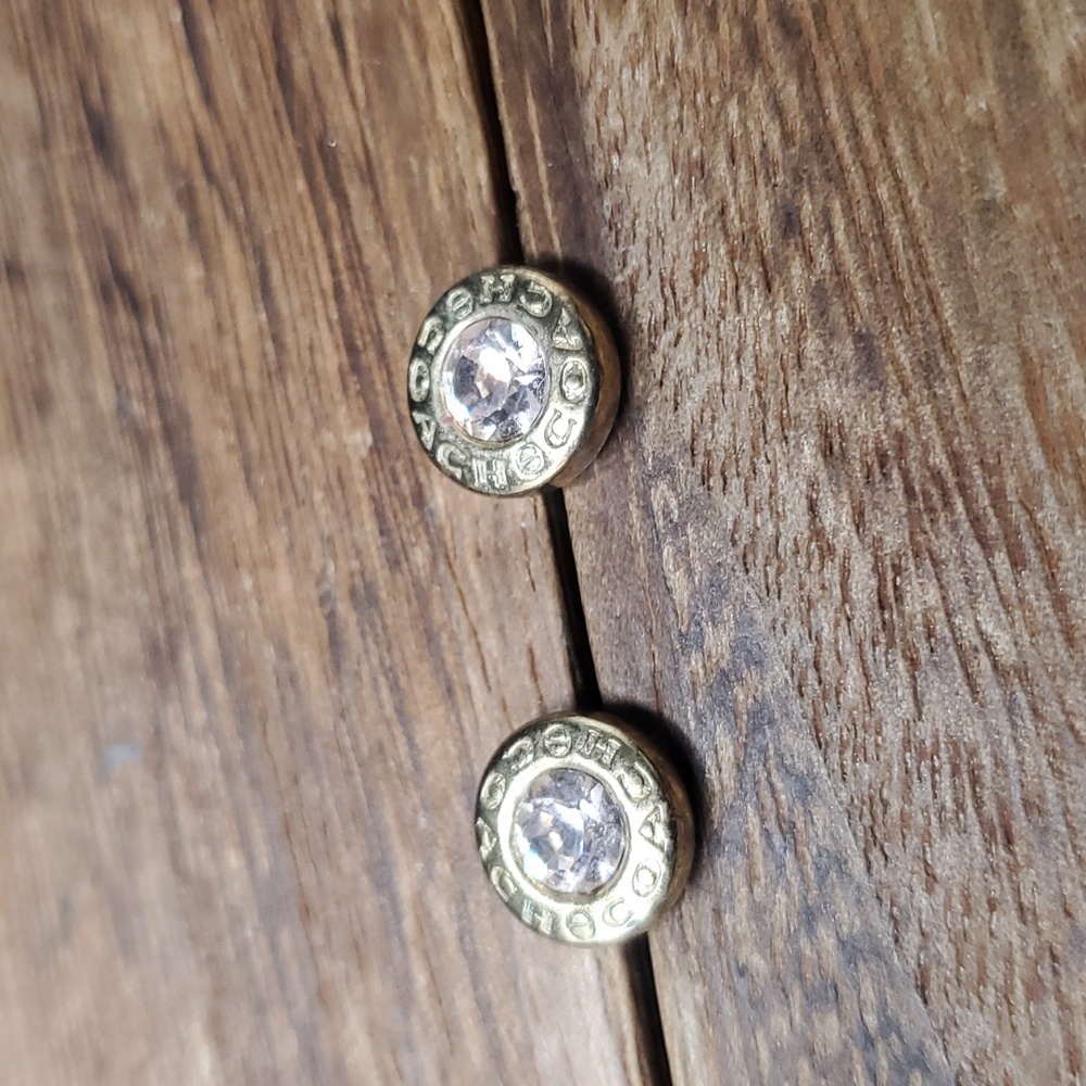 Coach Glamorous‎ Stud Earrings Designer Couture E243 - Picture 2 of 2